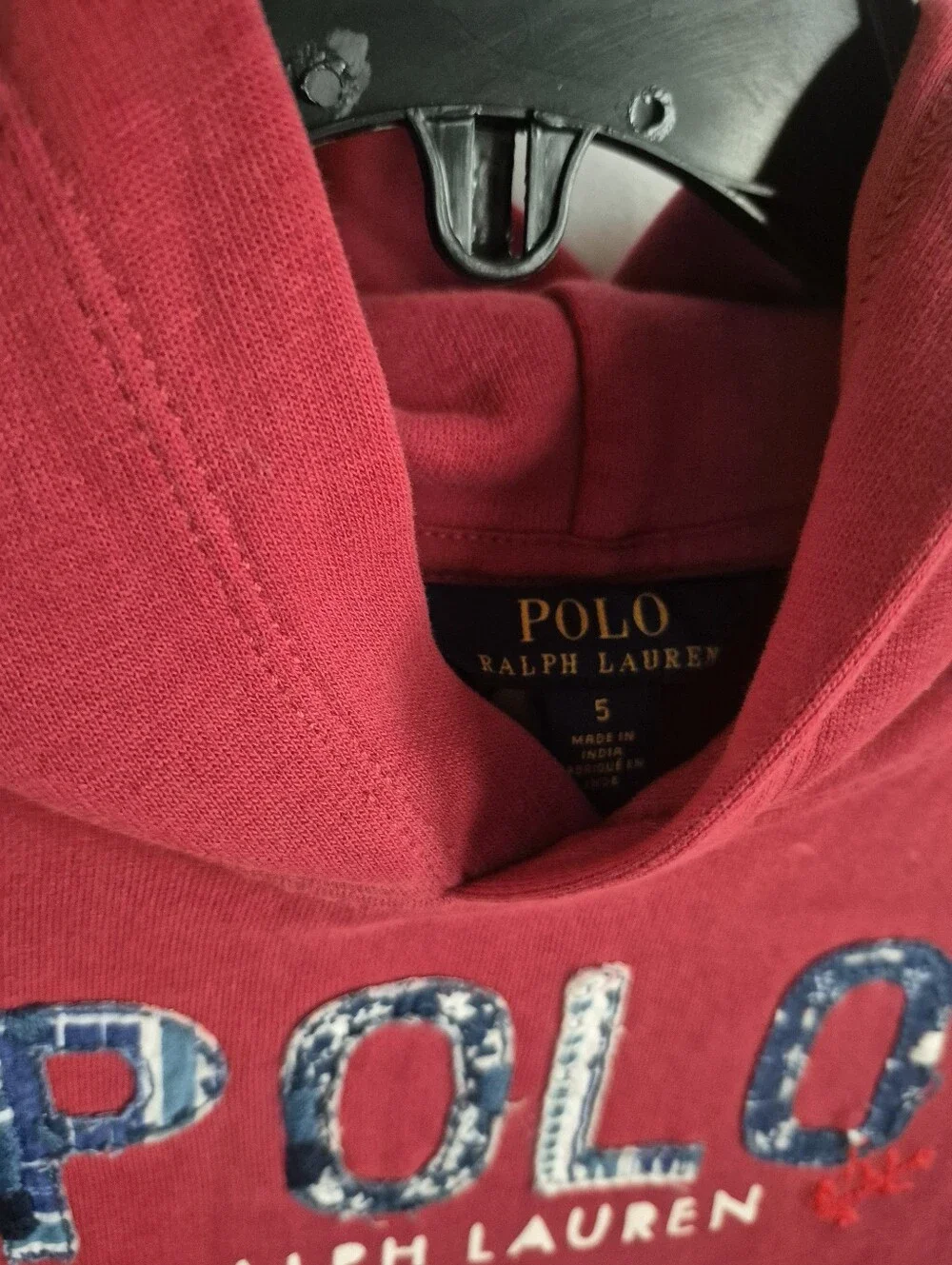 Polo by Ralph Lauren Red Hooded Sweatshirt Dress with Logo